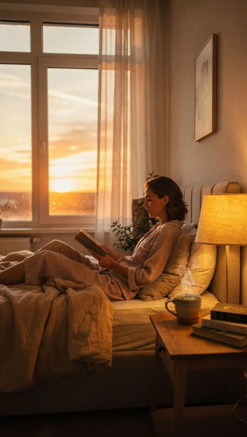 Nature scene promoting stress reduction and relaxation.